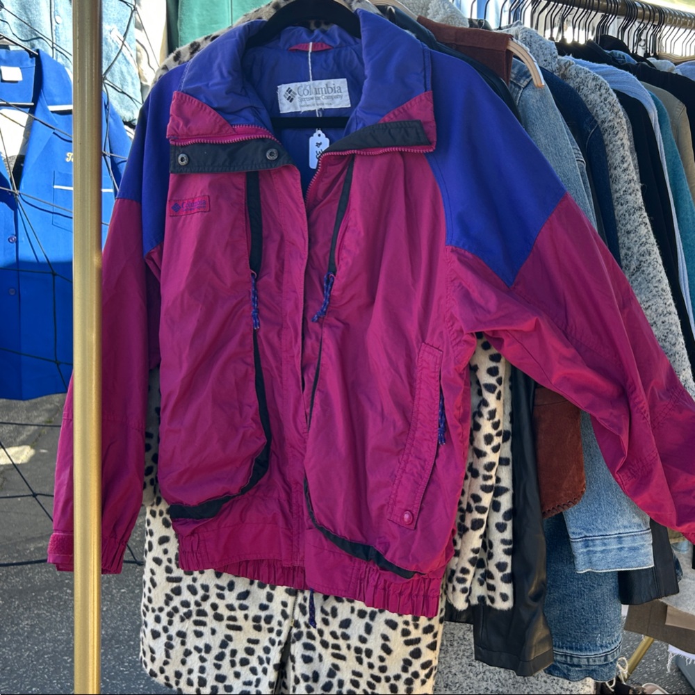 Vintage Columbia Pink and Blue Windbreaker Jacket